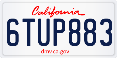 CA license plate 6TUP883