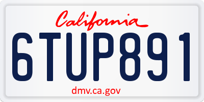 CA license plate 6TUP891