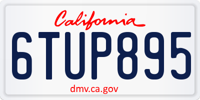 CA license plate 6TUP895