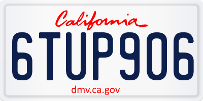 CA license plate 6TUP906