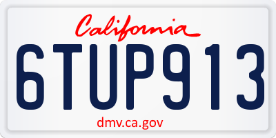 CA license plate 6TUP913