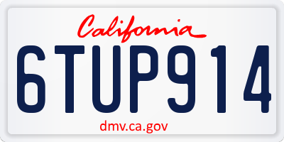 CA license plate 6TUP914