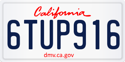 CA license plate 6TUP916