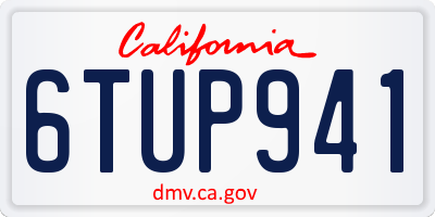 CA license plate 6TUP941