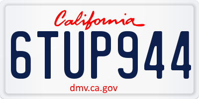 CA license plate 6TUP944