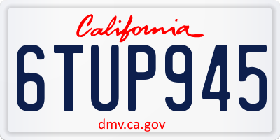 CA license plate 6TUP945