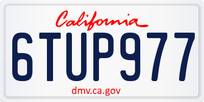 CA license plate 6TUP977