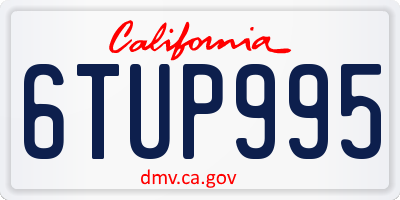 CA license plate 6TUP995