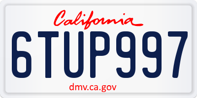 CA license plate 6TUP997