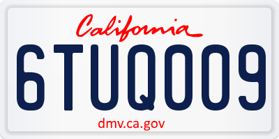 CA license plate 6TUQ009