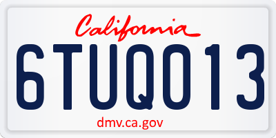 CA license plate 6TUQ013