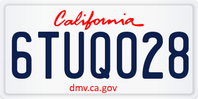 CA license plate 6TUQ028