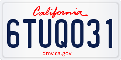 CA license plate 6TUQ031