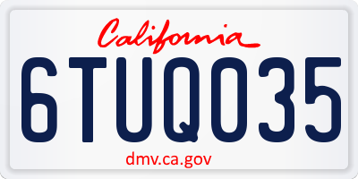 CA license plate 6TUQ035