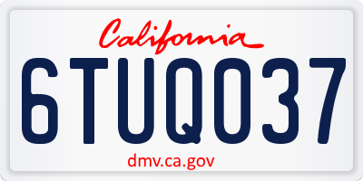 CA license plate 6TUQ037
