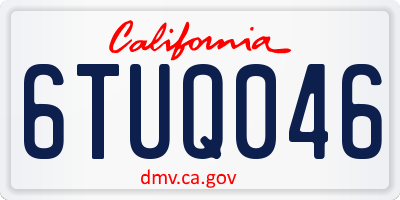 CA license plate 6TUQ046
