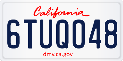 CA license plate 6TUQ048