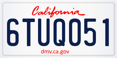 CA license plate 6TUQ051