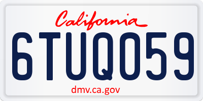 CA license plate 6TUQ059