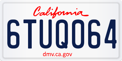 CA license plate 6TUQ064