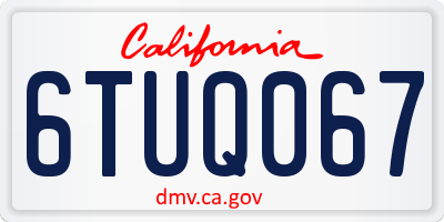 CA license plate 6TUQ067