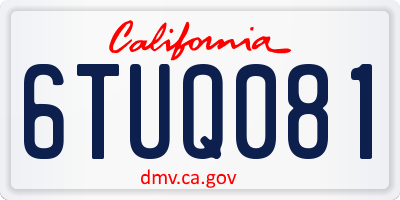 CA license plate 6TUQ081