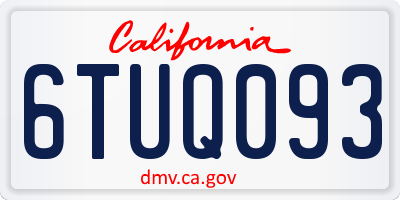 CA license plate 6TUQ093