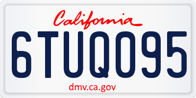 CA license plate 6TUQ095