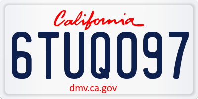CA license plate 6TUQ097