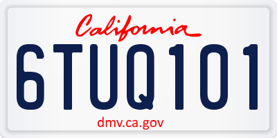 CA license plate 6TUQ101