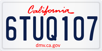 CA license plate 6TUQ107