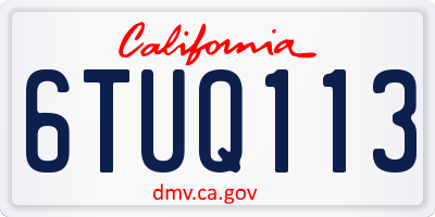 CA license plate 6TUQ113