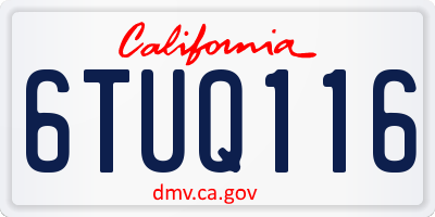 CA license plate 6TUQ116