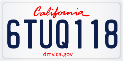 CA license plate 6TUQ118