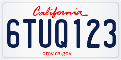 CA license plate 6TUQ123