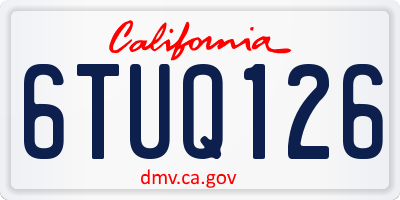CA license plate 6TUQ126
