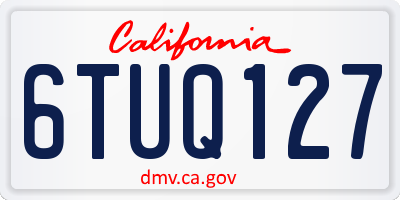 CA license plate 6TUQ127
