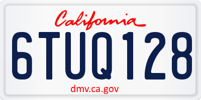 CA license plate 6TUQ128