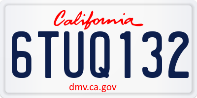 CA license plate 6TUQ132