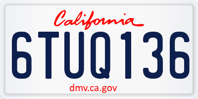 CA license plate 6TUQ136