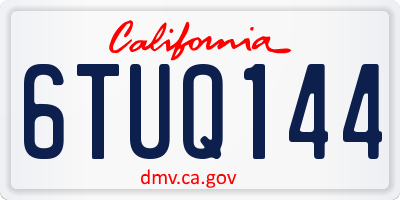 CA license plate 6TUQ144