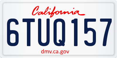 CA license plate 6TUQ157