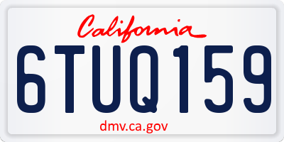 CA license plate 6TUQ159