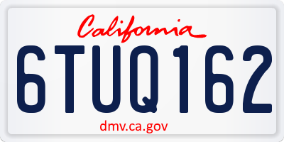 CA license plate 6TUQ162