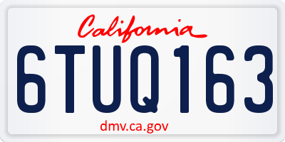 CA license plate 6TUQ163
