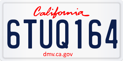CA license plate 6TUQ164