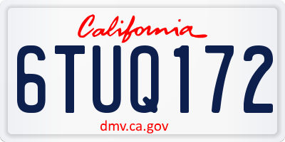 CA license plate 6TUQ172