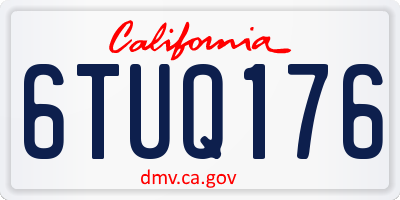 CA license plate 6TUQ176