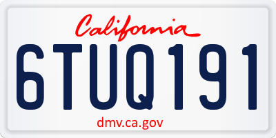 CA license plate 6TUQ191