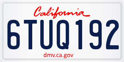 CA license plate 6TUQ192